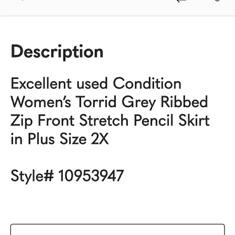 Torrid Skirt Women's 2X Gray Ribbed Zip Front Stretch Pencil Plus Size - Picture 11 of 11